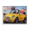 Stupell Industries Pet Dogs Yellow Convertible Surfboard Beach Car Framed Wall Art